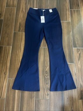 Dear Scarlett Navy Boot‑Cut Ponte Pants with Flare